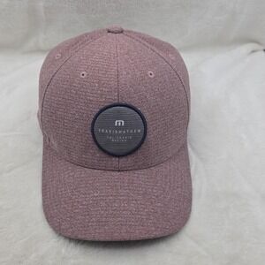 TravisMathew‎ Hat Cap Snap Back Burgundy Heather Patch Logo Golf Golfer Mens